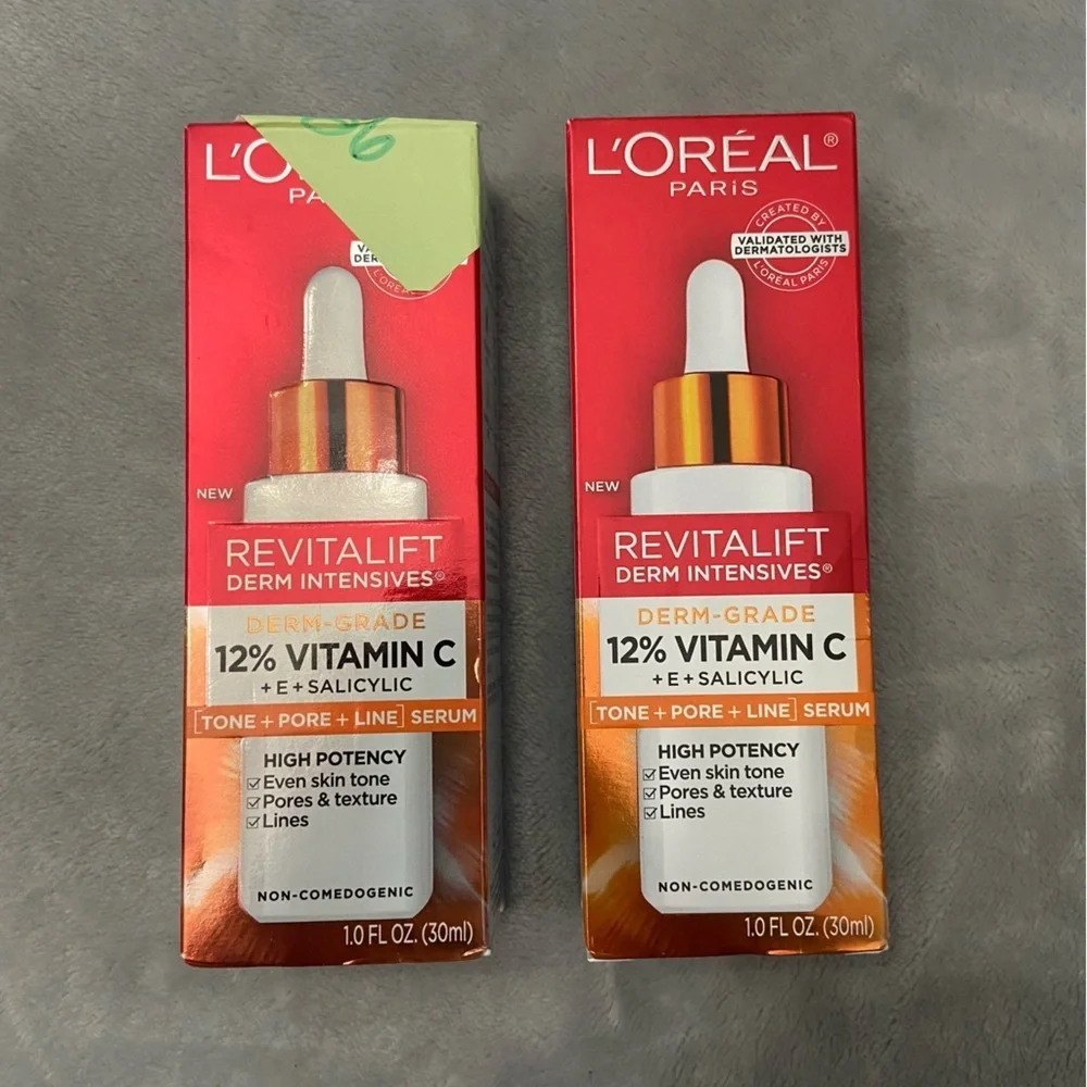 New! TWO L'oreal Paris Revitalift 12% Vitamin C E Serum nwt 27607